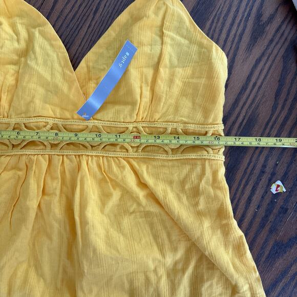 apt 9 NWT women’s babydoll yellow shirt large - Picture 4 of 9
